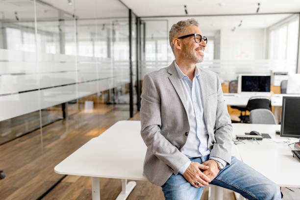 A startup founder in a modern office