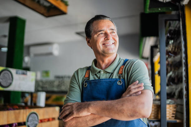 A specialty business owner in his shop