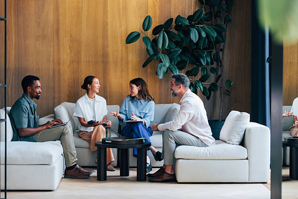 A services team meeting with a client